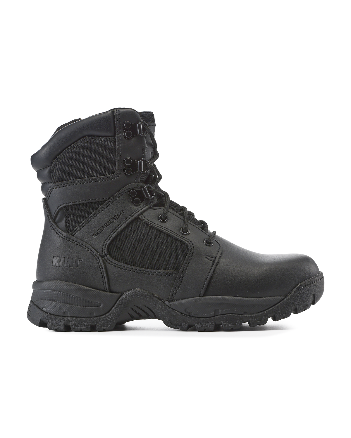 Kiwi Rugged Black Full Grain Leather 7" Zipped Waterproof Tactical Boots [62300]