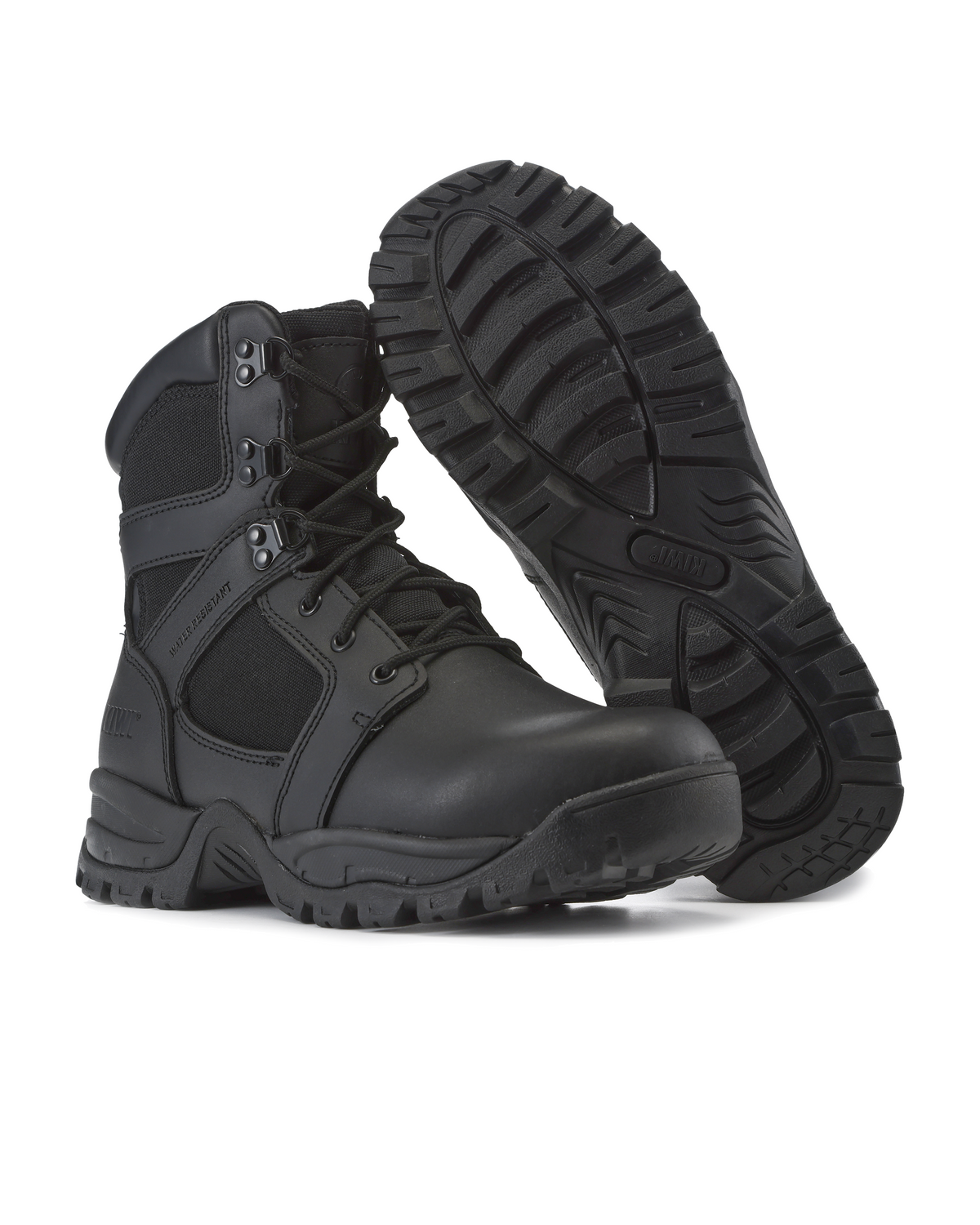 Kiwi Rugged Black Full Grain Leather 7" Zipped Waterproof Tactical Boots [62300]