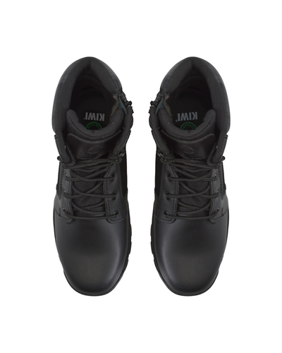 Kiwi Rugged Black Full Grain Leather 7" Zipped Waterproof Tactical Boots [62300]