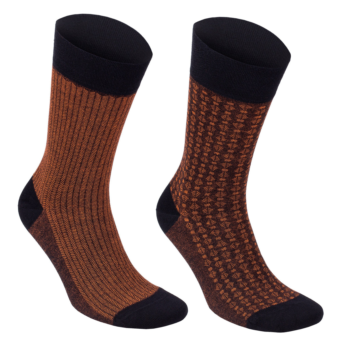 Men’s Bamboo Dress Socks 6-Pack Gift Box, Rust & Purple