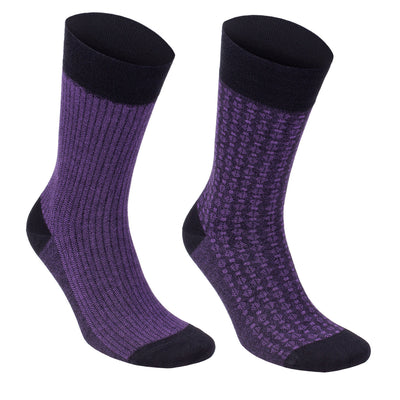 Men’s Bamboo Dress Socks 6-Pack Gift Box, Rust & Purple