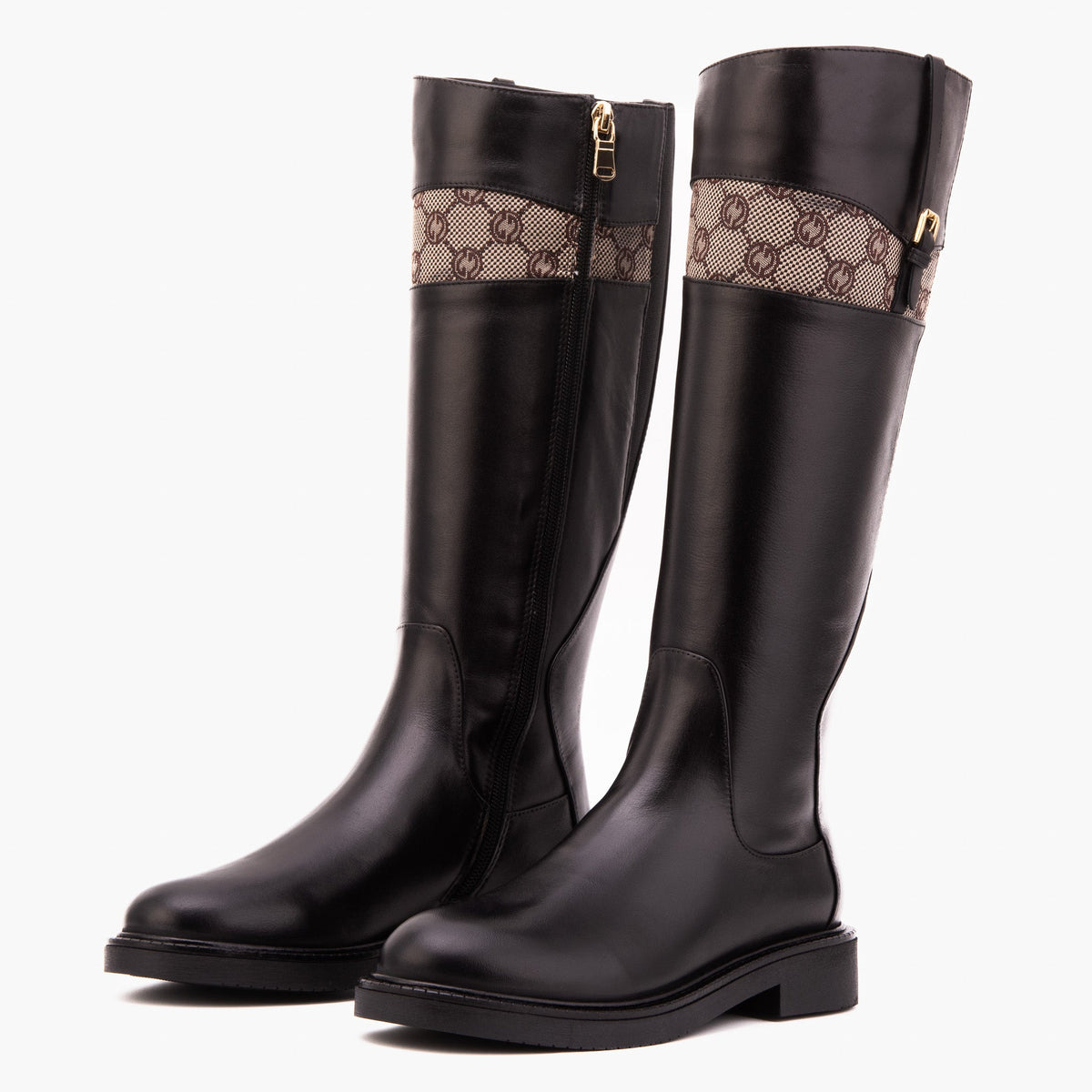 Vinci Leather The Bellina Black Leather Women’s Knee-High Women Boot – product view 2