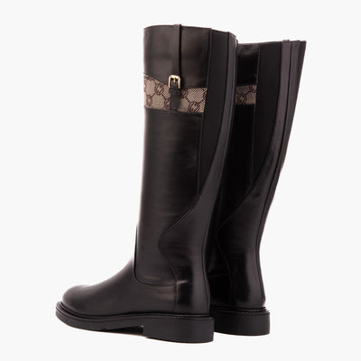 The Bellina Black Leather Women’s Knee-High Women Boot