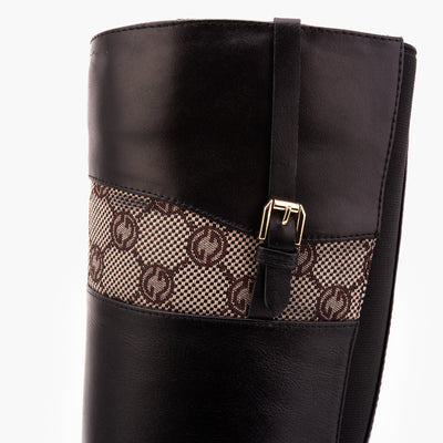 The Bellina Black Leather Women’s Knee-High Women Boot