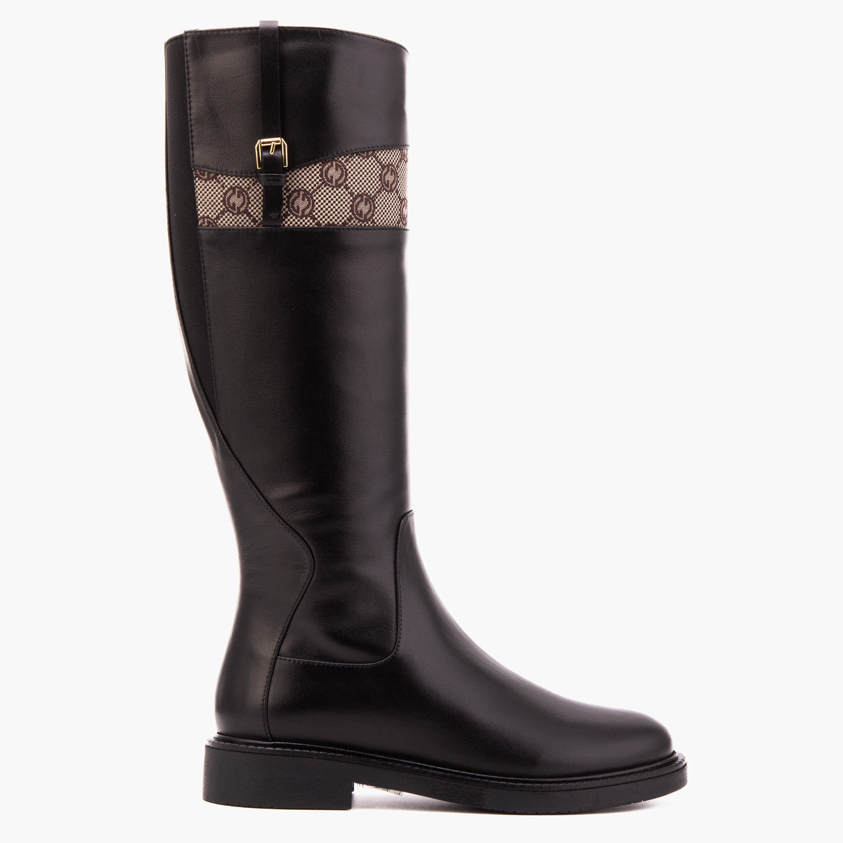 Vinci Leather The Bellina Black Leather Women’s Knee-High Women Boot – product view 1