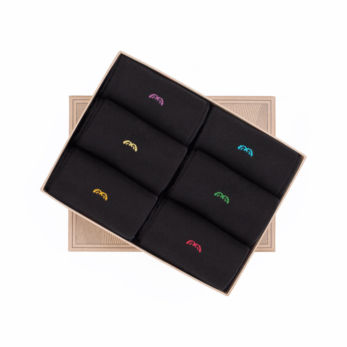 Men’s Bamboo Trouser Socks 6-Pack, All Black
