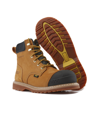 Kiwi Premium Wheat Nubuck 6" Steel Toe Waterproof Cap-Toe Work Boots [64000]