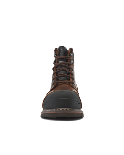 Kiwi Premium Brown Crazy Horse 6" Steel Toe Waterproof Cap-Toe Work Boots [64100]
