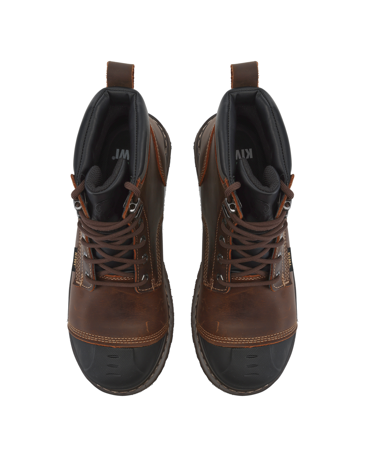 Kiwi Premium Brown Crazy Horse 6" Steel Toe Waterproof Cap-Toe Work Boots [64100]