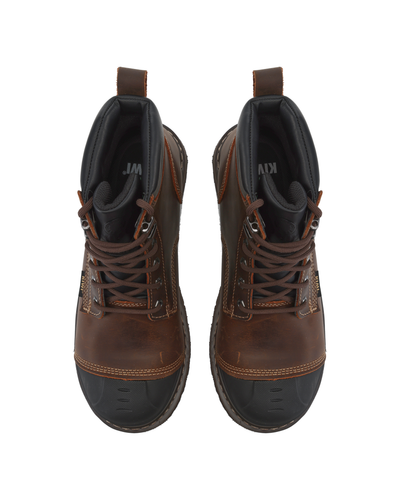 Kiwi Premium Brown Crazy Horse 6" Steel Toe Waterproof Cap-Toe Work Boots [64100]