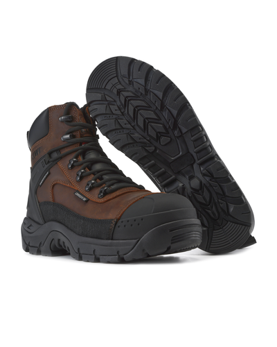 Kiwi ProGuard Brown Crazy Horse Leather Mid-Cut 6" Composite Toe Waterproof Tactical Boots [69200]