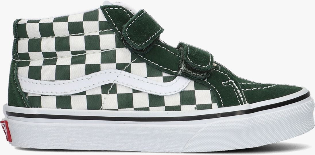 Vans Sk8 Mid Reissue Kids' Sneakers — Checkerboard/Green Mid-Top