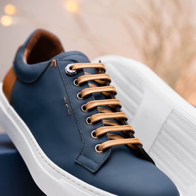 Zelli Italia Men's 65-229-NVY Diaz Rubberized Calfskin Sneaker Navy