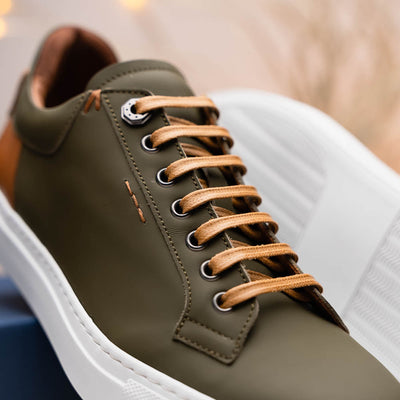 Zelli Italia Men's 65-229-OLV Diaz Rubberized Calfskin Sneaker Olive Green