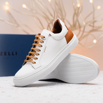 Zelli Italia Men's 65-229-WHT Diaz Rubberized Calfskin Sneaker White