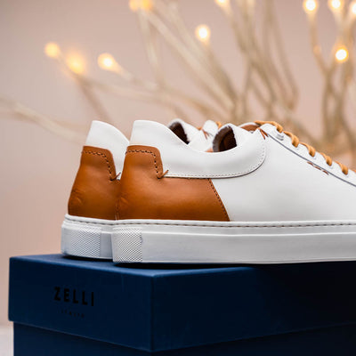 Zelli Italia Men's 65-229-WHT Diaz Rubberized Calfskin Sneaker White