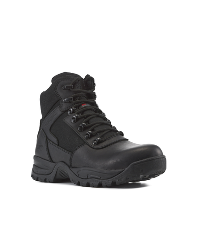 Kiwi Rugged Black Full Grain Leather Mid-Cut 6" Steel Toe Zipped Waterproof Tactical Boots [60300]