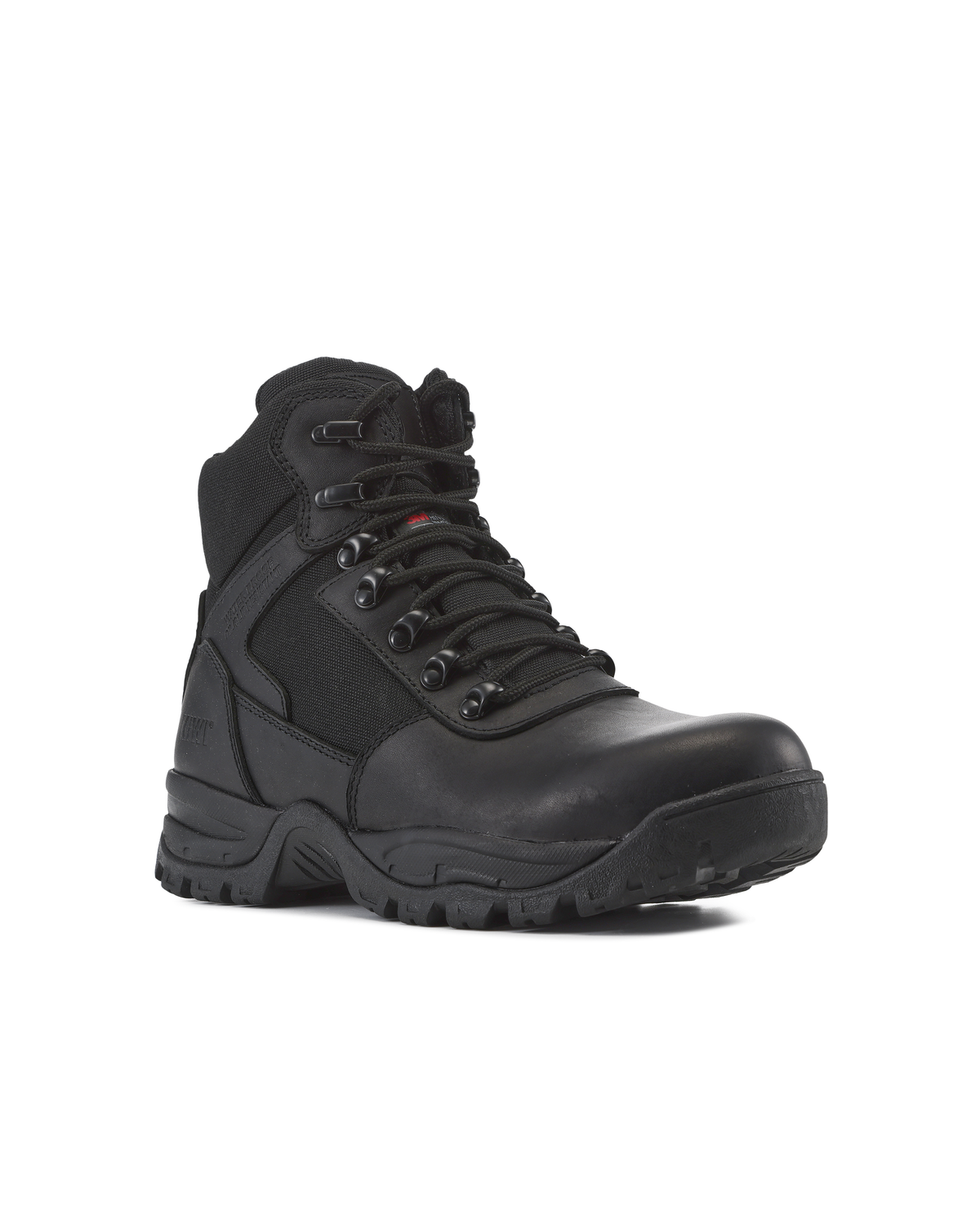 Kiwi Rugged Black Full Grain Leather Mid-Cut 6" Steel Toe Zipped Waterproof Tactical Boots [60300]
