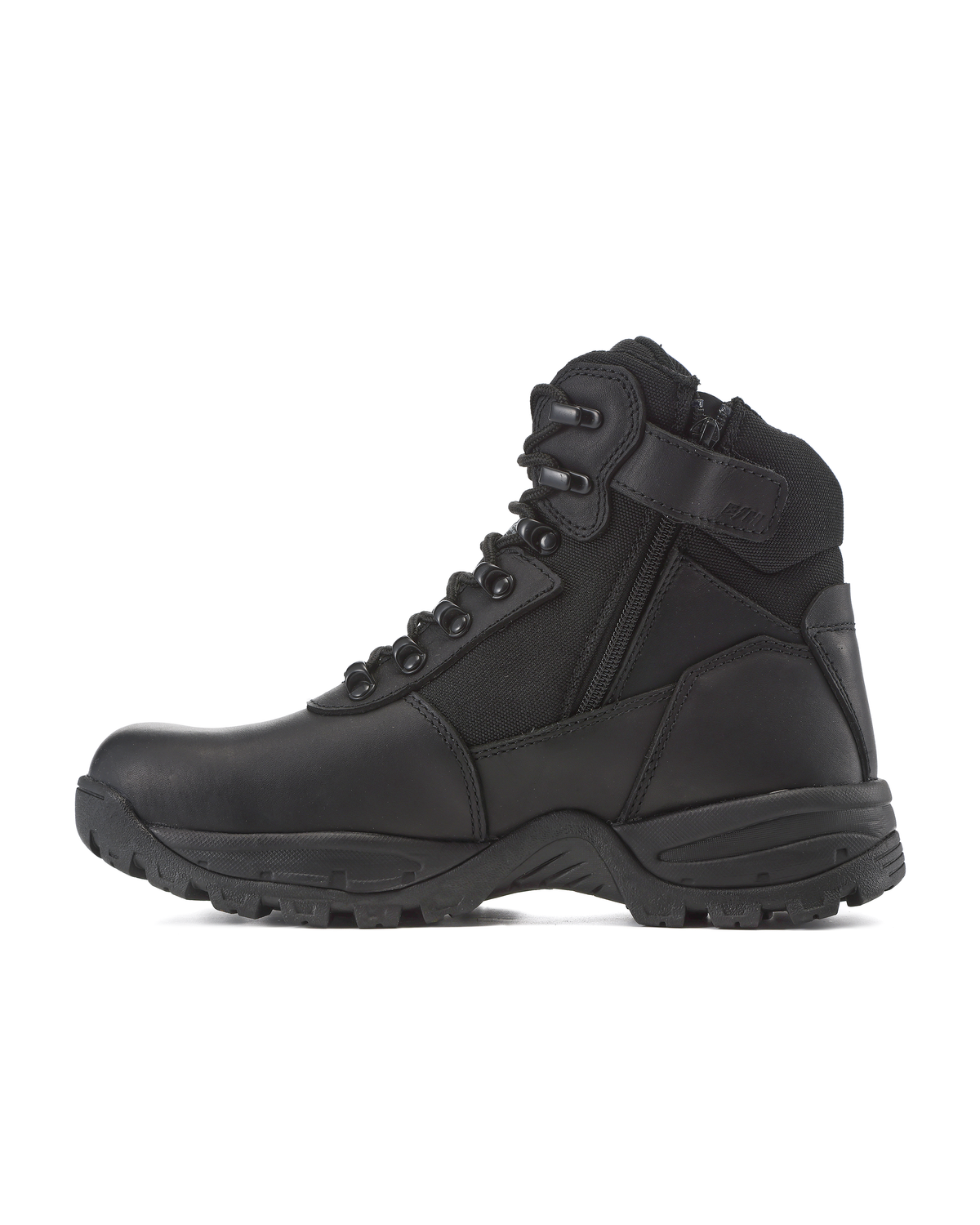 Kiwi Rugged Black Full Grain Leather Mid-Cut 6" Steel Toe Zipped Waterproof Tactical Boots [60300]