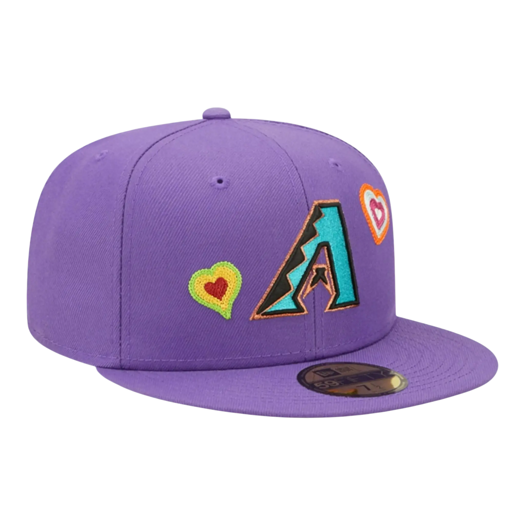 New Era 59Fifty Arizona Diamondbacks Chain Stitch Heart Fitted Hat Purple/Pink