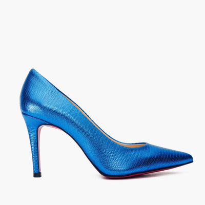 Vinci Leather The Maple Sax Blue Leather Pump Fuchsia Sole Women Shoe – product view 1