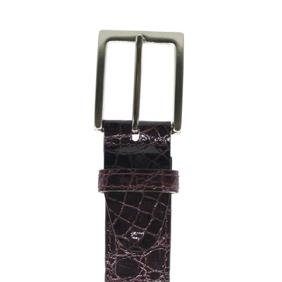 Zelli Italia Men's 70-100-BDX ALLIGATOR Belt, Bordeaux