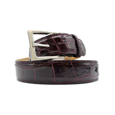 Zelli Italia Men's 70-100-BDX ALLIGATOR Belt, Bordeaux
