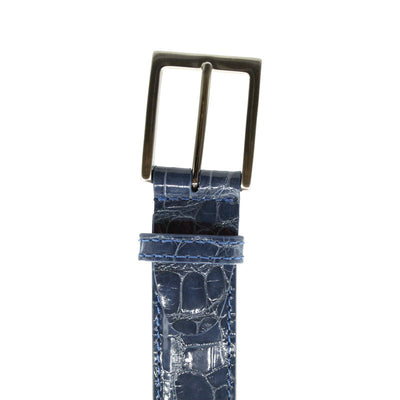 Zelli Italia Men's 70-100-DNM ALLIGATOR Belt, Denim