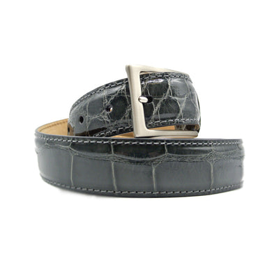 Zelli Italia Men's 70-100-GRY ALLIGATOR Belt, Grey