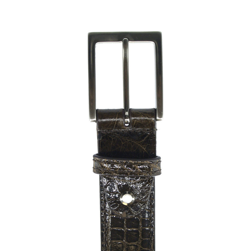 Zelli Italia Men's 70-100-NIC ALLIGATOR Belt, Nicotine