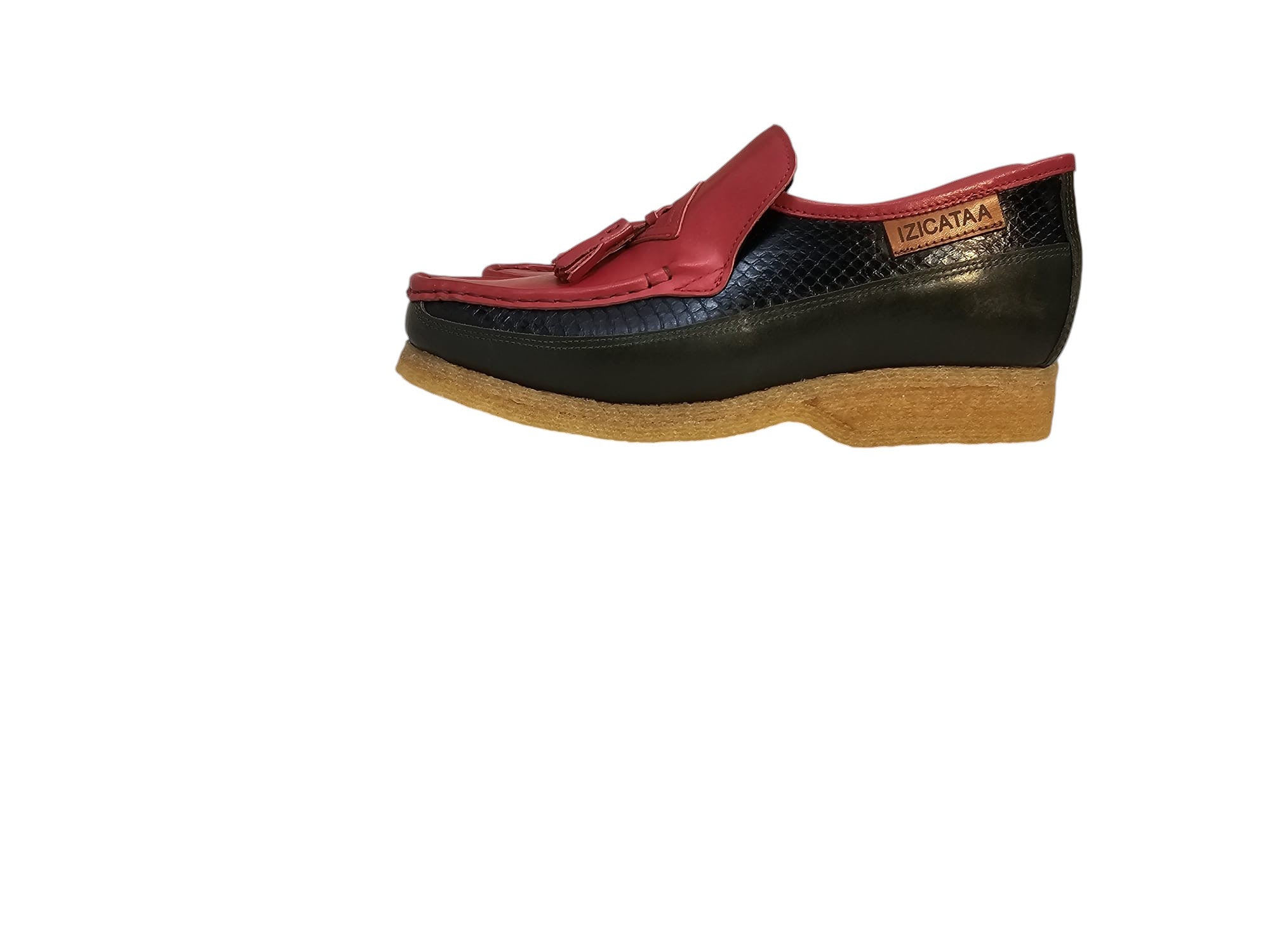 British Walkers BWB Men's Custom Black Leather and Snake Skin Slip On Shoes