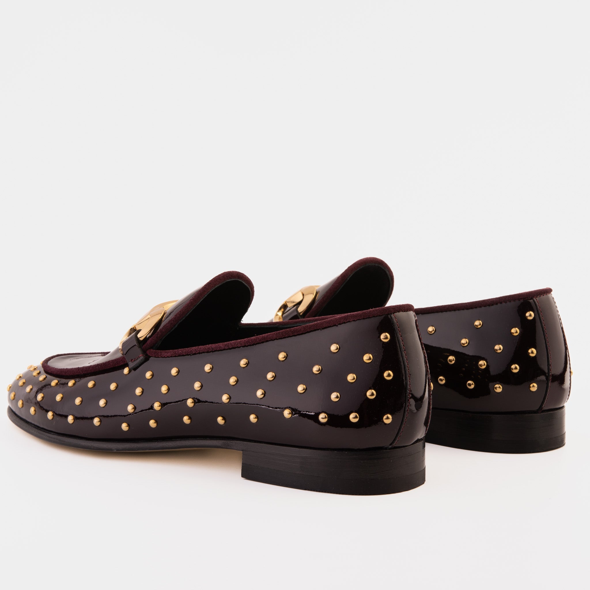 Vinci Leather Shoes The Jupiter  Shoe Burgundy Spike Leather  Bit Dress Loafer Limited Edition Men Shoe back view