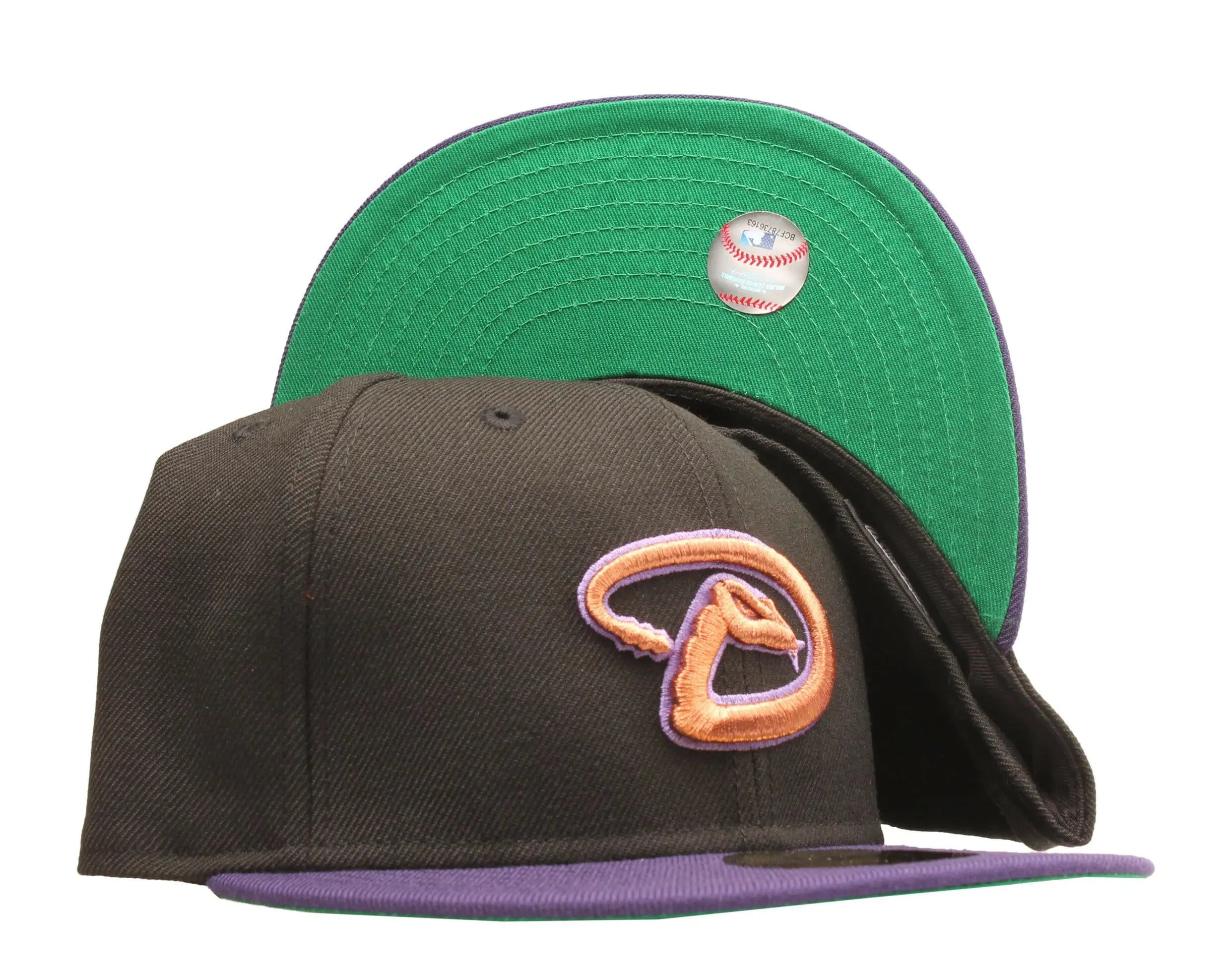 New Era 59Fifty Men Fitted Hat Black Arizona Diamondbacks 2001 World Series Green Undervisor
