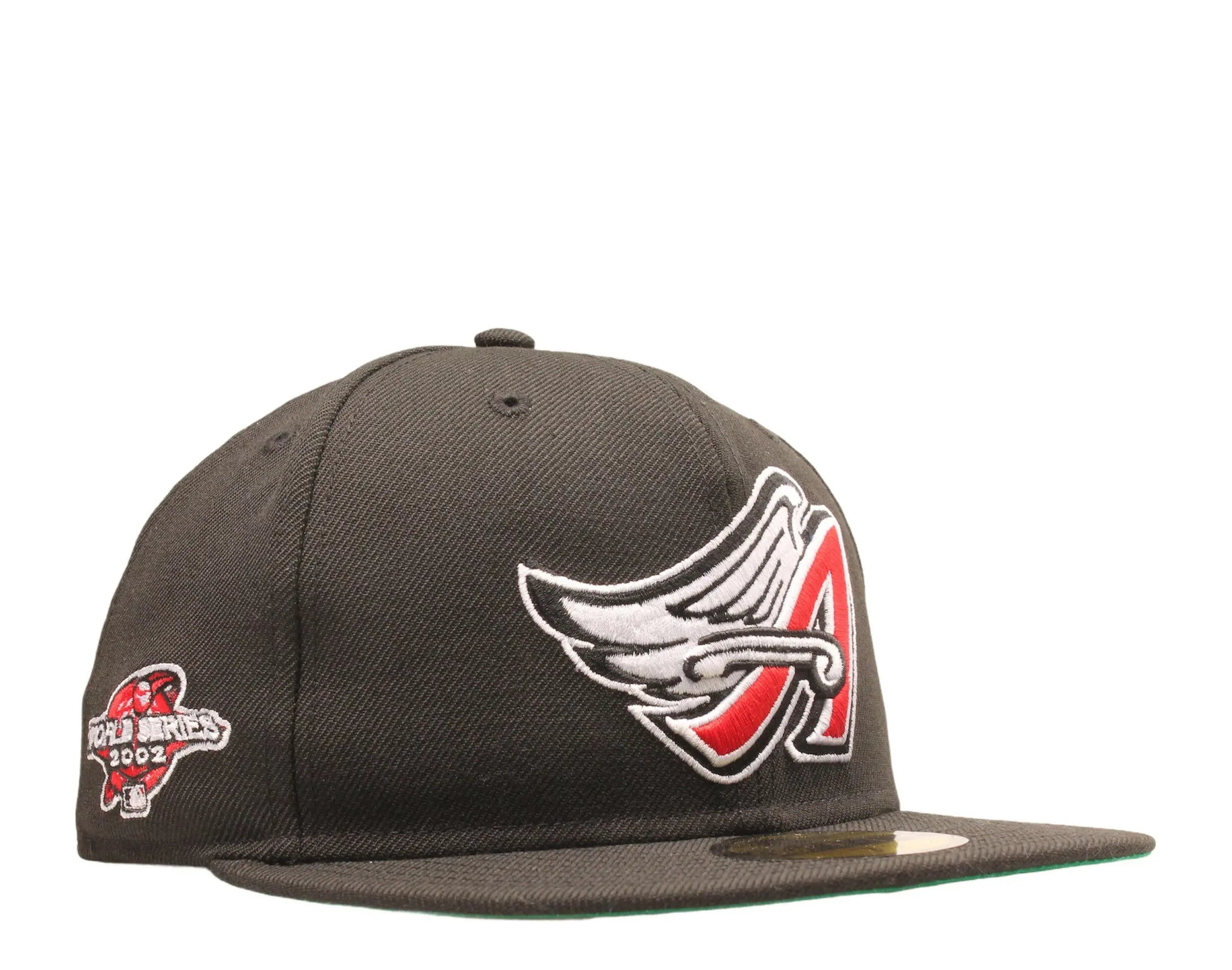 New Era 59Fifty Men Fitted Hat Black Anaheim Angels 2002 World Series Green Undervisor