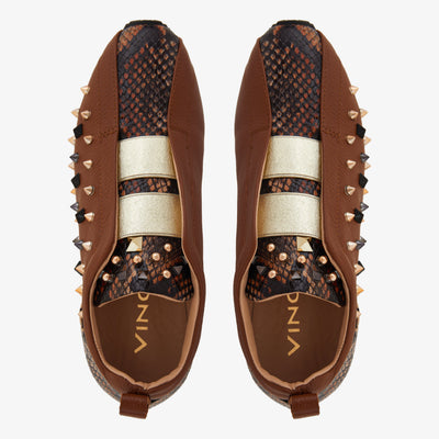 The Infanta Tan  Spike Leather Women Sneaker Limited Edition
