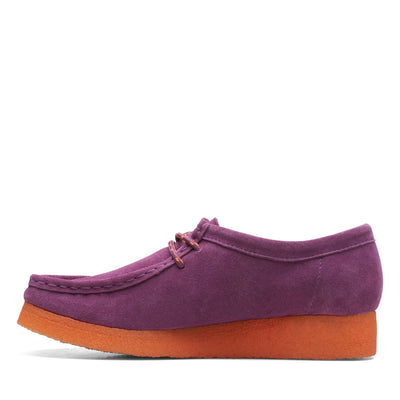 Clarks Originals Wallabee Women's Purple Suede Combi Casual Shoes