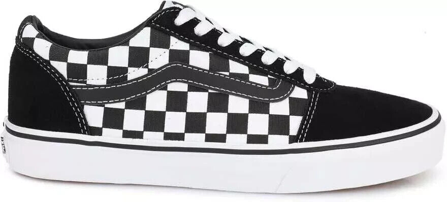 Vans Ward Checkered Men's Sneakers — Black/White Suede