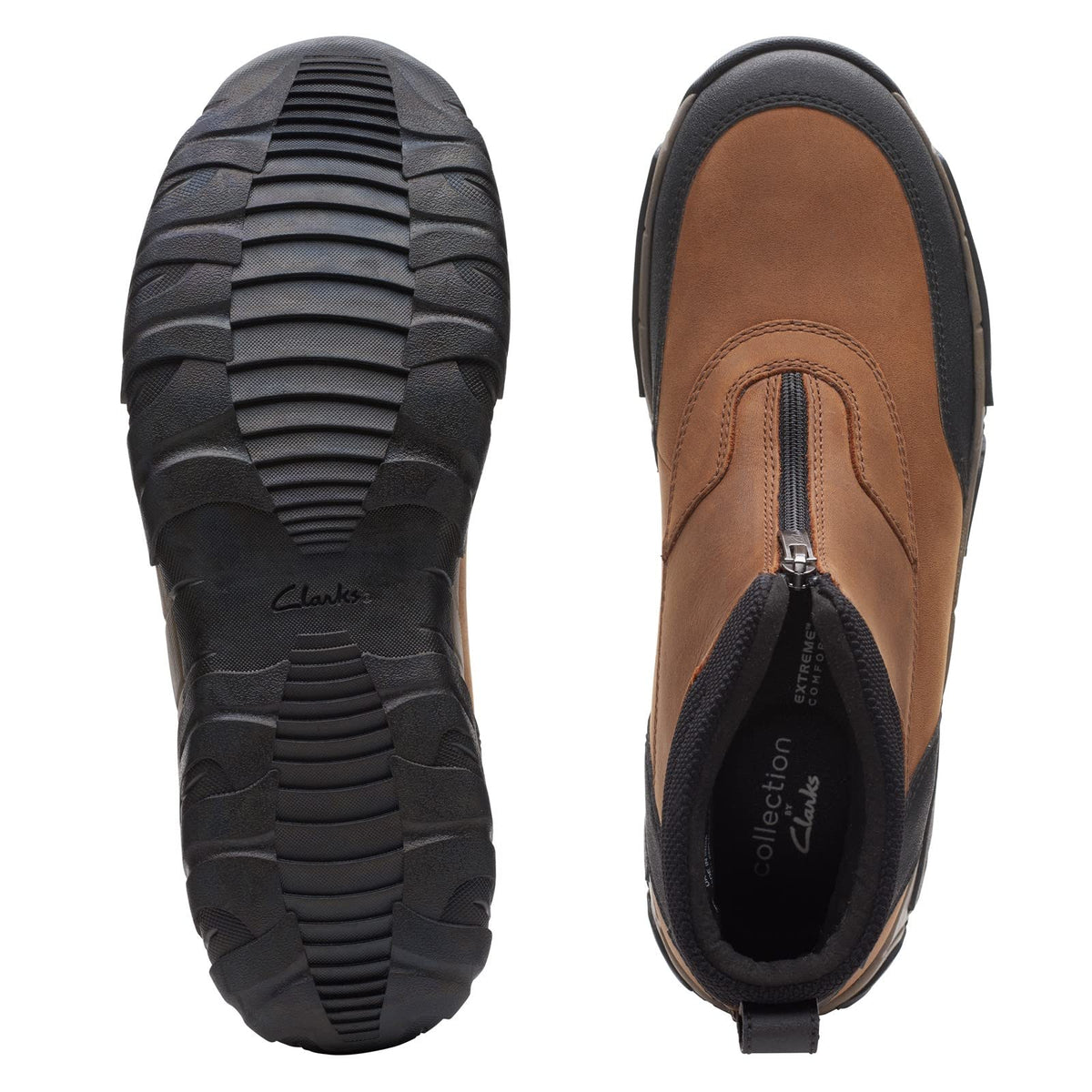 Clarks Grove Zip Ii Men's Dark Tan Leather 26163586 — product view 3