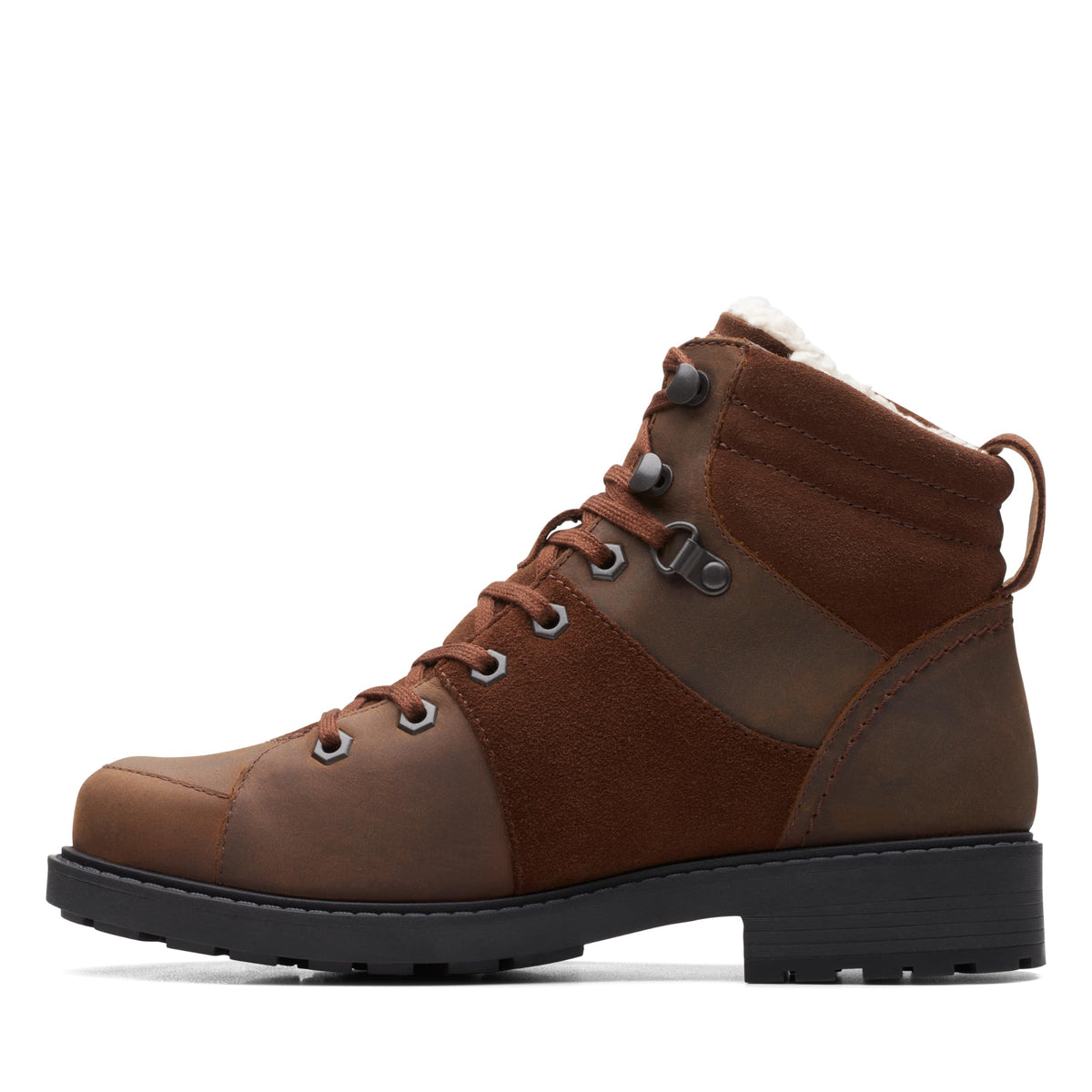 Clarks Orinoco2 Hike WP Women's Brown Wool-Lined Nubuck 26167569 — product view 3