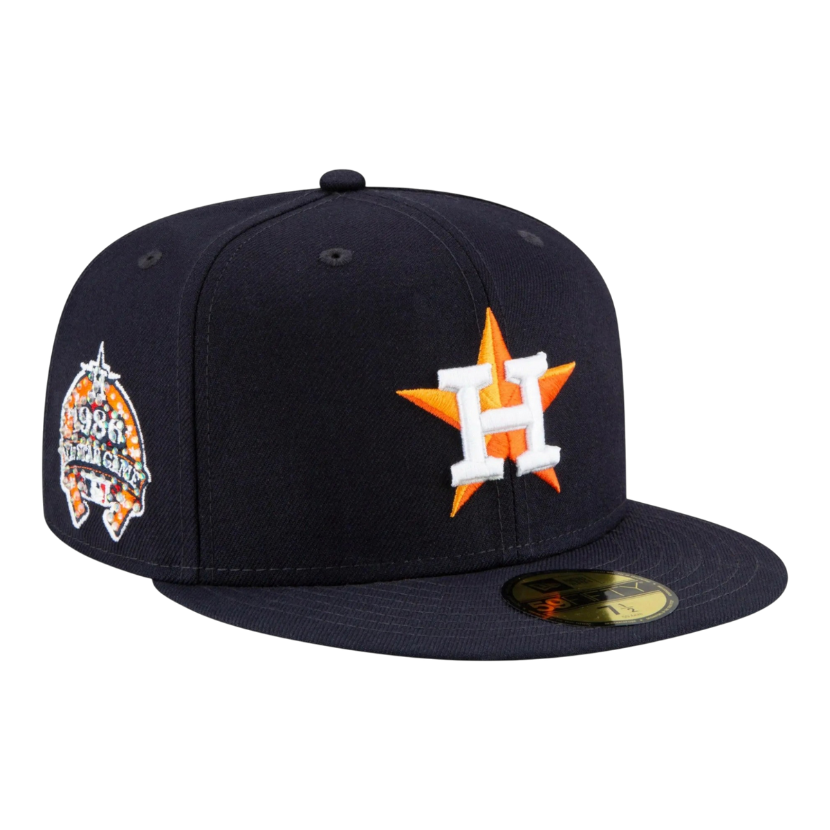 New Era 59Fifty Men Houston Astros Icy 1986 ASG Side Patch Fitted Hat Grey/Baby Blue – product view 1