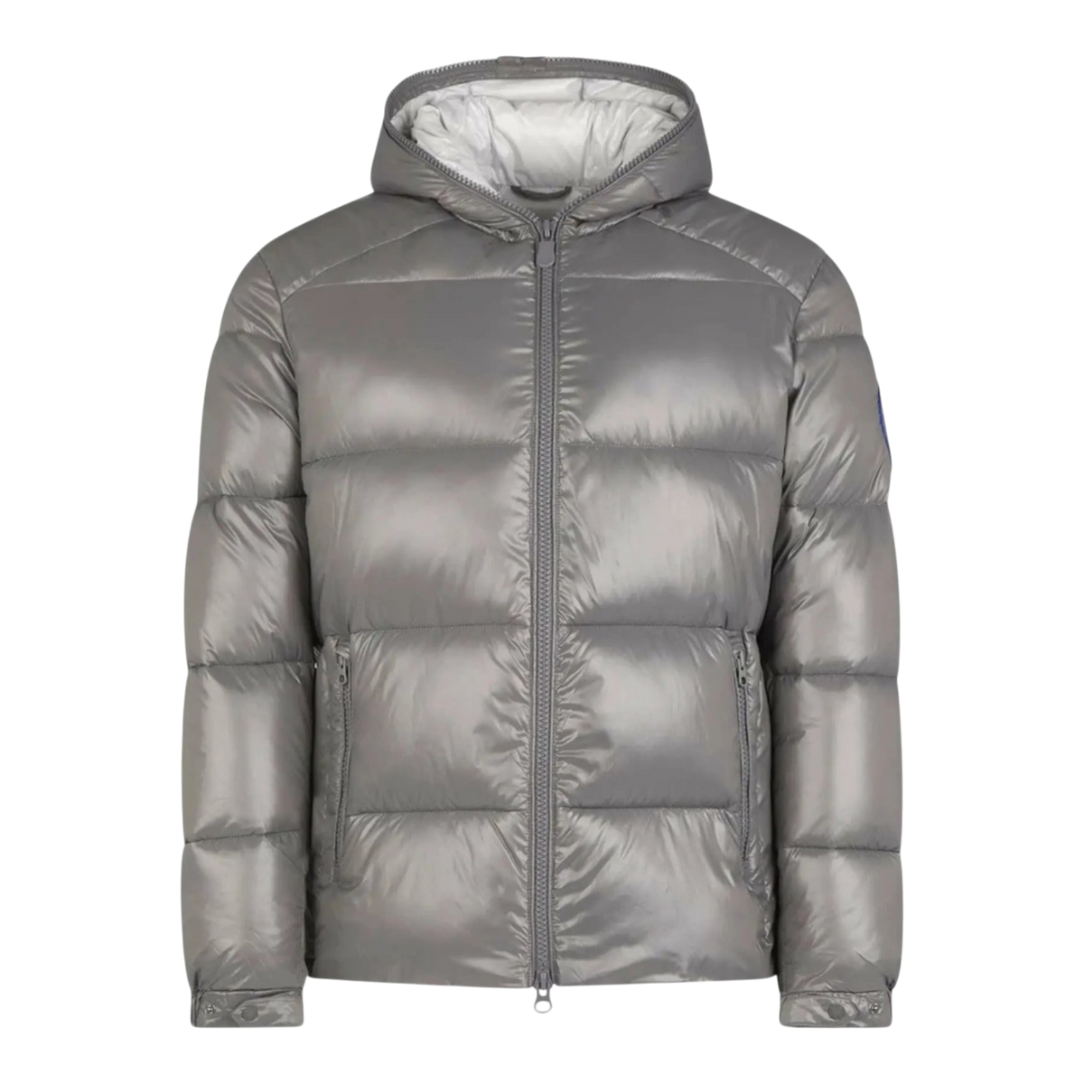 Save The Duck Luck Quilted Hooded Puffer Mens Jacket — Mid Grey