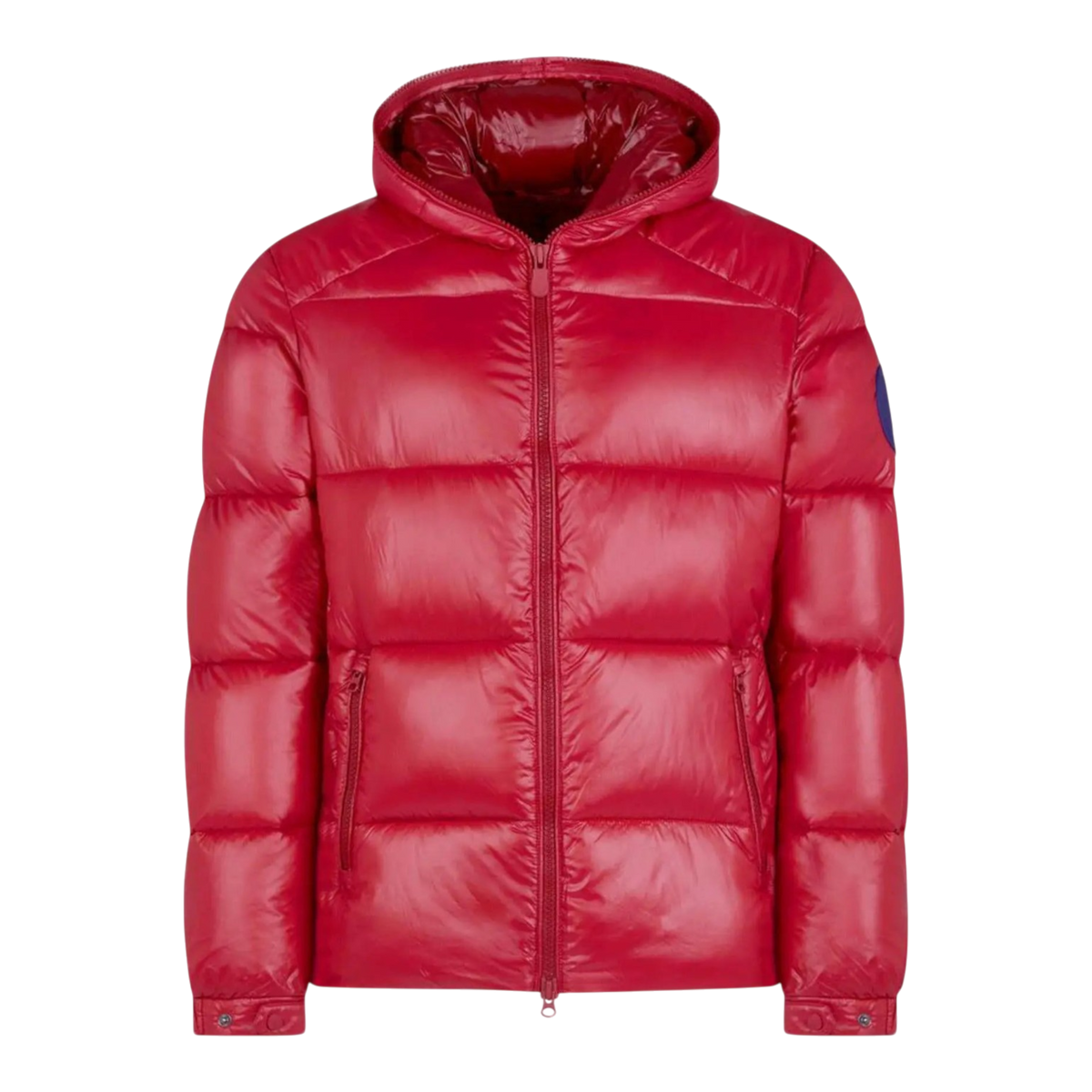 Save The Duck Luck Quilted Hooded Puffer Mens Jacket — Tango Red