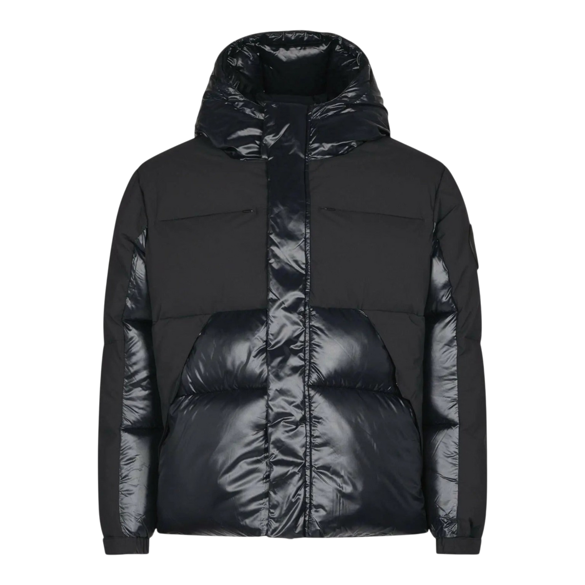 Save The Duck Luma Hooded Puffer Mens Jacket — Black/Black