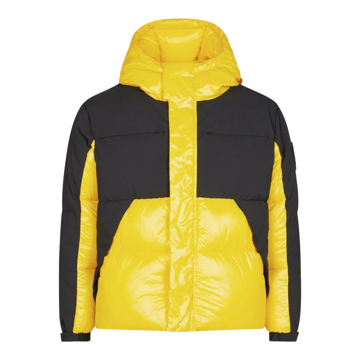 Save The Duck Luma Hooded Puffer Mens Jacket — Chrome Yellow/Black