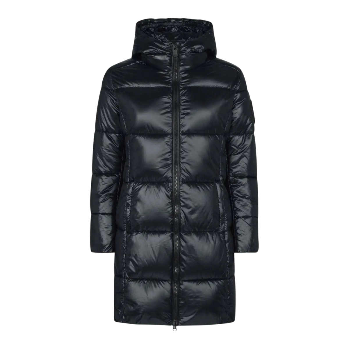Save The Duck Luck Maxi-Quilted Hooded Womens Coat — Black