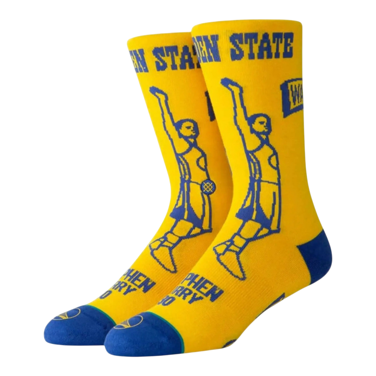 Stance Curry Stencil Men's Crew Socks — Yellow/Blue