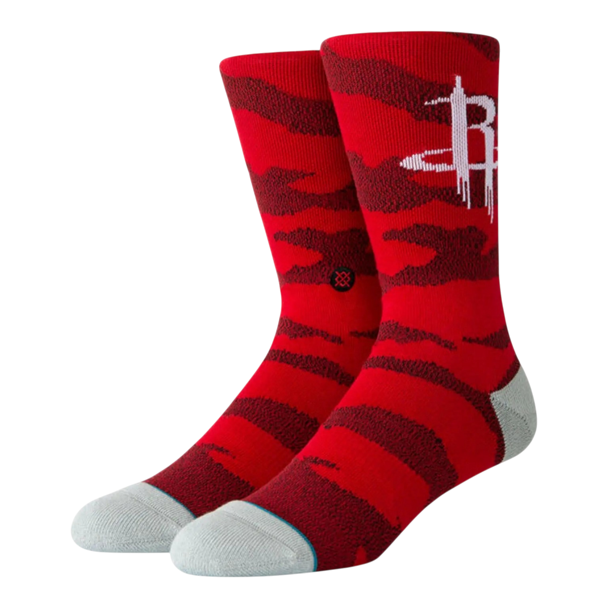 Stance Casual NBA Houston Rockets Camo Melange Men's Crew Socks — Red