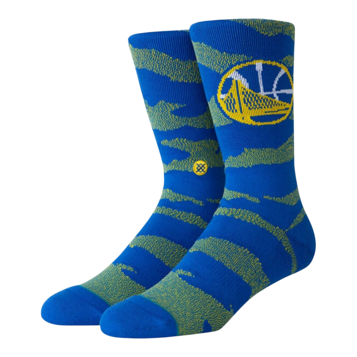 Stance Casual NBA Golden State Warriors Camo Melange Men's Crew Socks — Blue