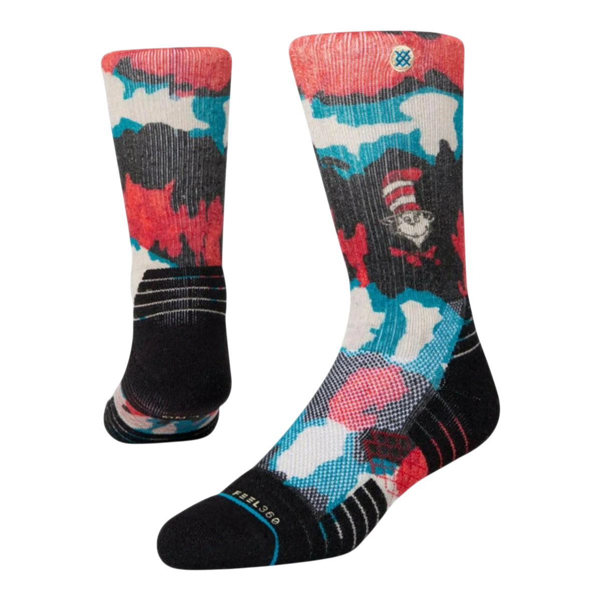 Stance Cat In The Hat Hike Men's Crew Socks — Black