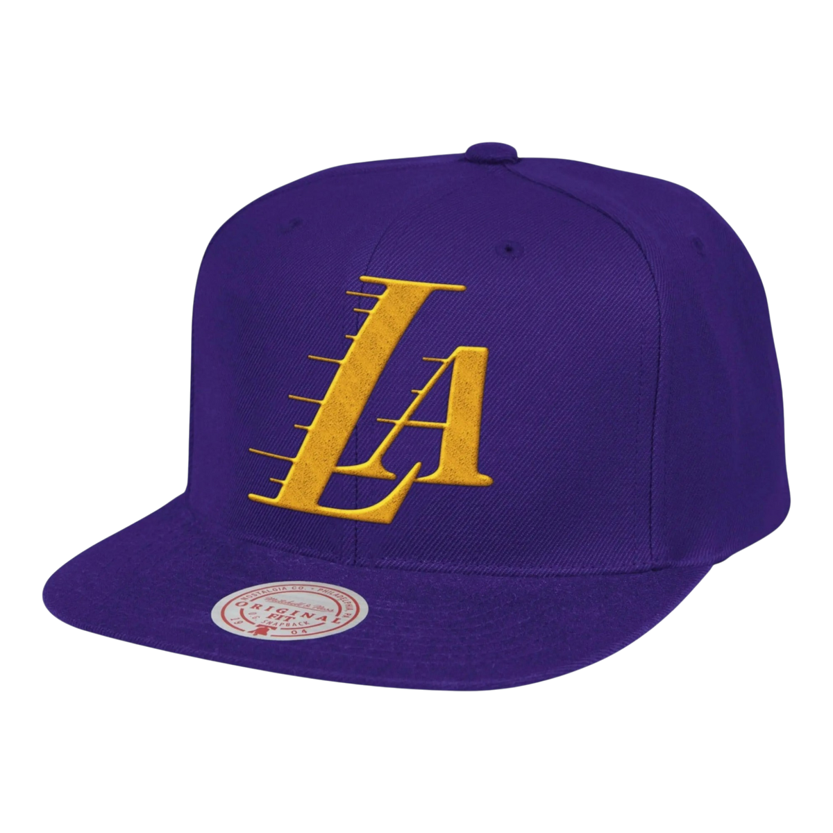 Mitchell & Ness Los Angeles Lakers HWC Logo Remix Snapback Hat - Purple Adjustable Cap – product view 1